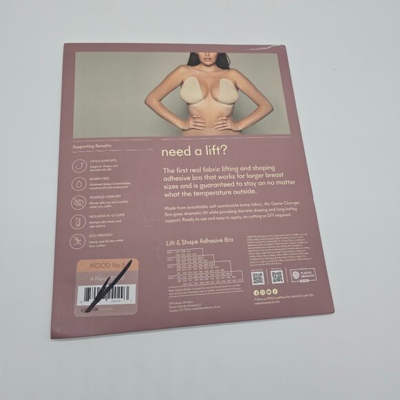 NOOD The Game Changer Bra Womens Size 2 Beige Lift & Shape Adhesive Invisible - Picture 3 of 9